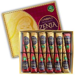 Pack of 12 Zenia 100% Natural Henna Cones