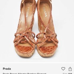 PRADA WEDGE SANDALS SIZE #36