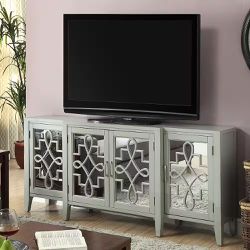 Gray Mirrored Console Table 