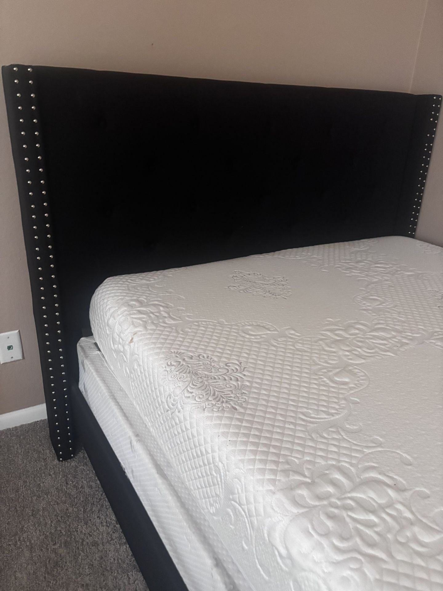 Queen Frame And Mattress With Dresser
