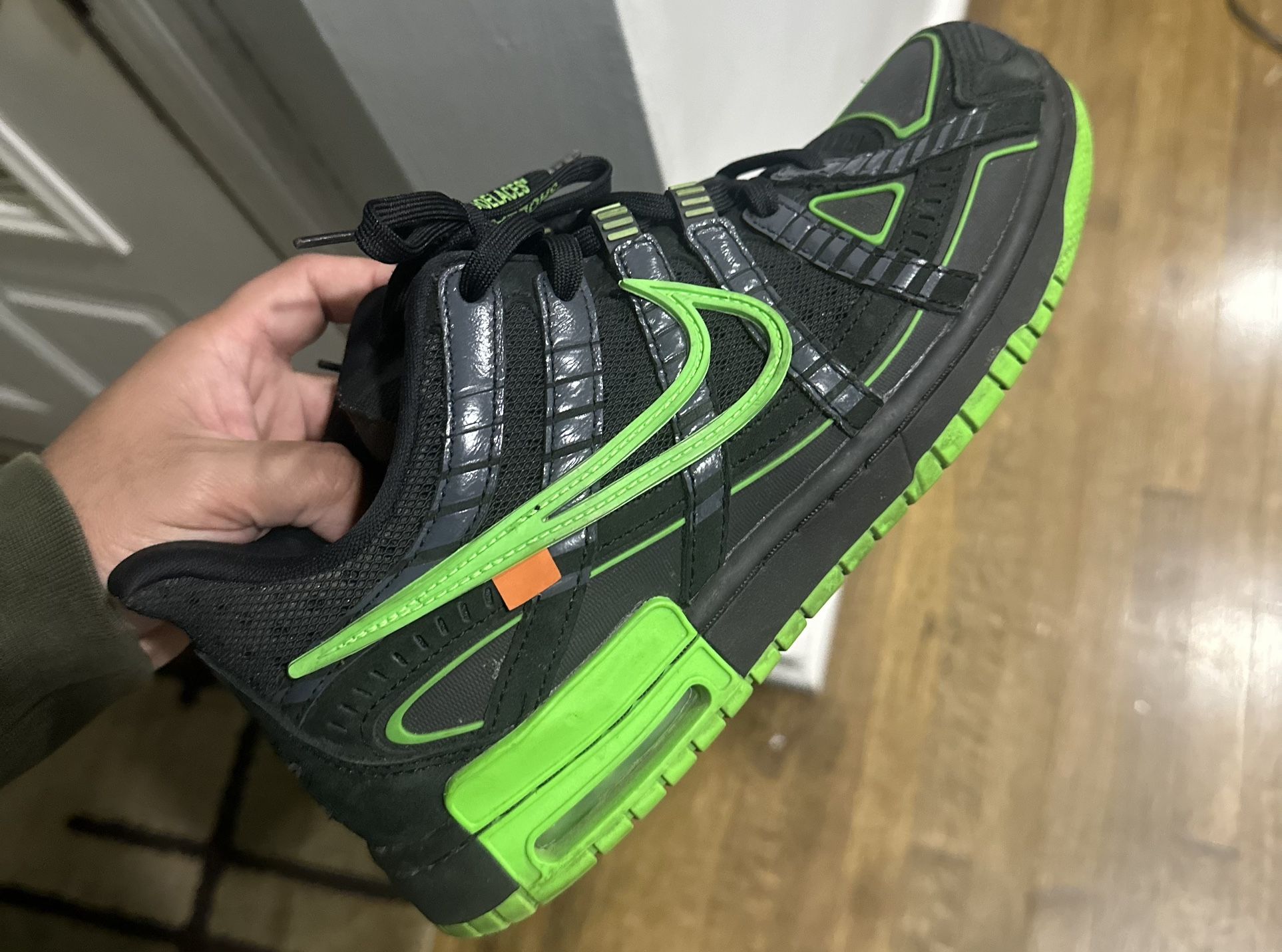 Black And Green Off white Rubber Dunks Size 9 