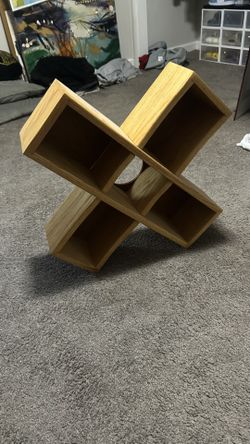 Plus Shaped Wooden Shelf