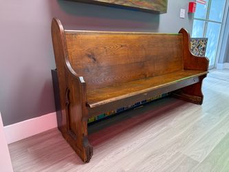 Vintage Solid Wood Church Pew / Bench – Beautiful Original Character