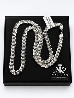 925 Sterling Silver Curb Link Chain Men’s Necklace Size 20”