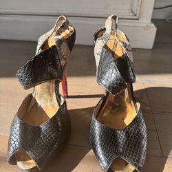 Snake Skin Heels With Red Bottom
