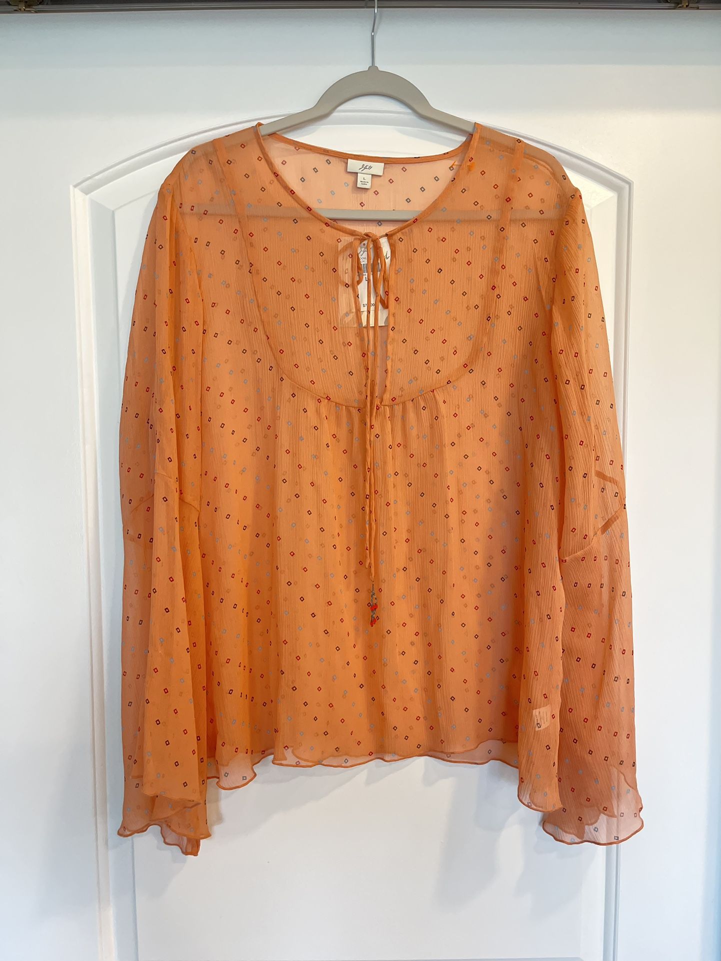 J Jill Peach Color Top Size Large NWT 