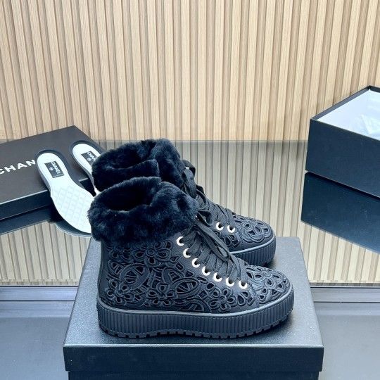 Chanel hollow ankle boots