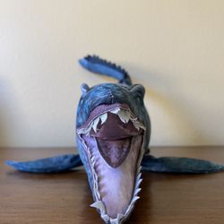 🦕 RETIRED Like-New Universal Studios Exclusive Blue Mosasaurus Plush Stuffed Animal Toy 24” Long