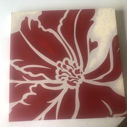 Red And White Flower Painting 