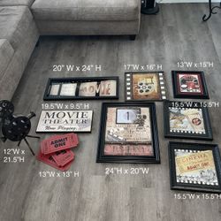 Cinema Decorations Home Decor Projector Movie Night Film Strip  Camera Metal Film Reels Movie Theater Room Popcorn Wall Art