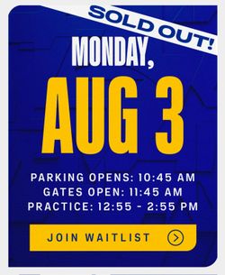 4 Tickets Rams Training Camp Monday August 3