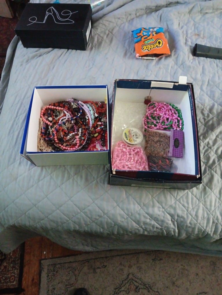 Large jewelry lot / necklaces bracelets wire beads, etc.