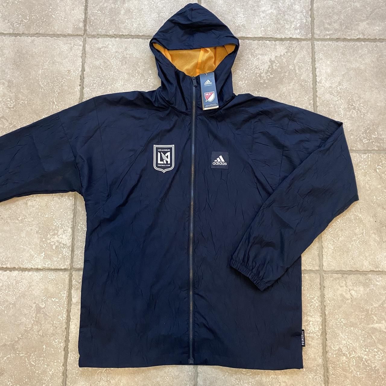 NEW men’s adidas MLS Los Angeles Football Club LAFC WND primeblue windbreaker jacket Blue Medium