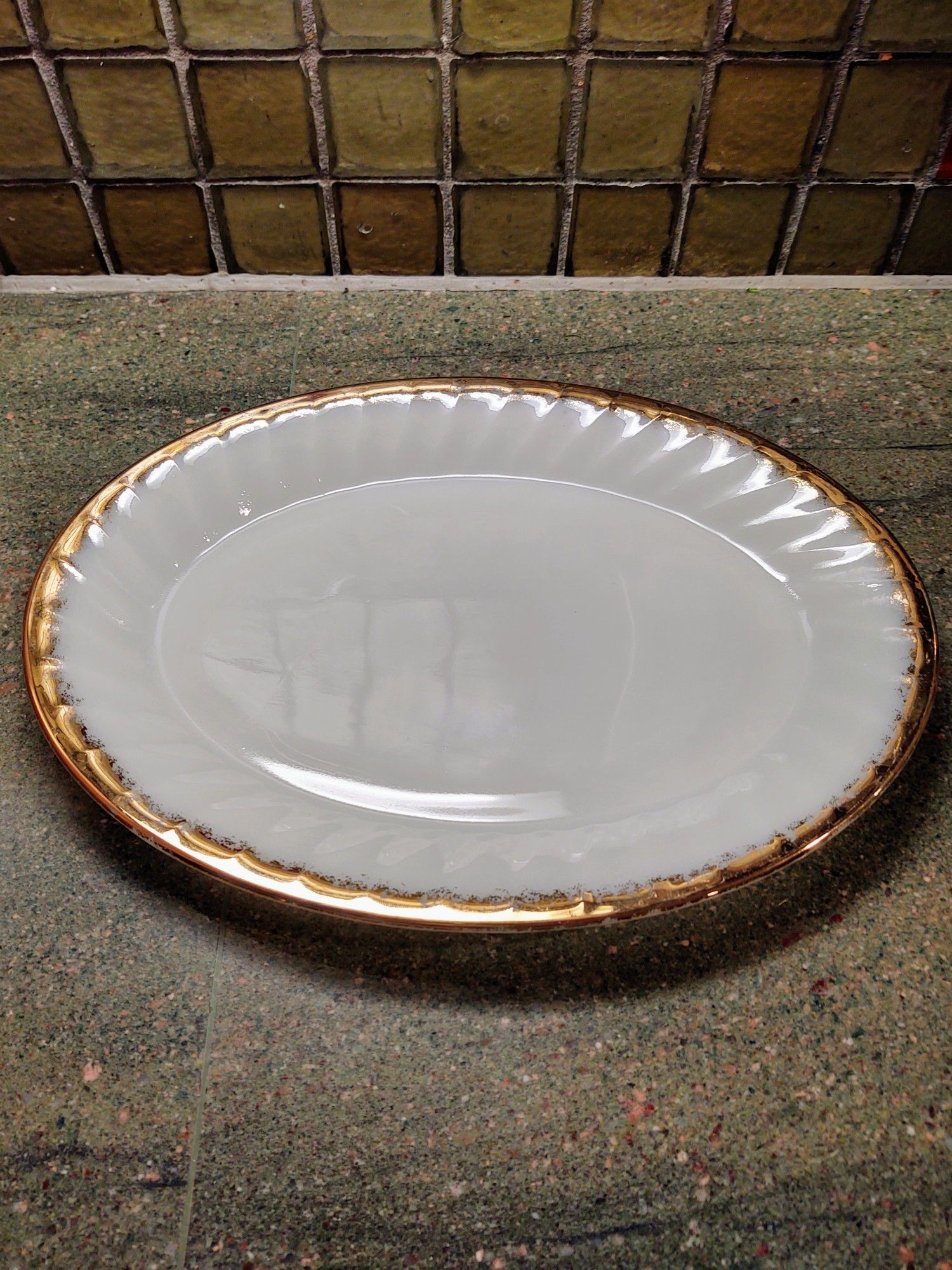 Vintage Milk Glass Fire King Platter