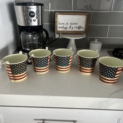 USA Flag Buckets X5