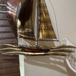 Vintage Brass Sailboat