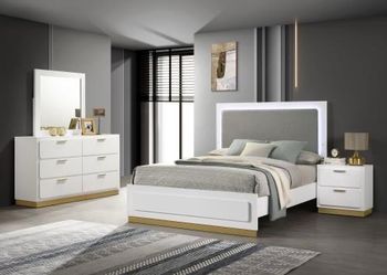 Modern White and Gold Bedroom Furniture Set- buy now pay later