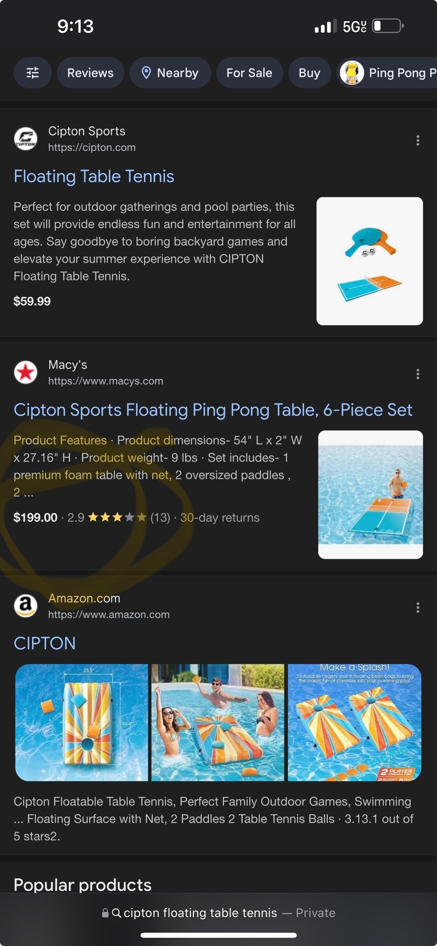 Be Summer Ready. Will Go Fast !!!Cipton Floating Ping Pong Table $60,All Products : American Fashion Style Bags On Sale