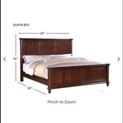 Queen Wood Bed frame 