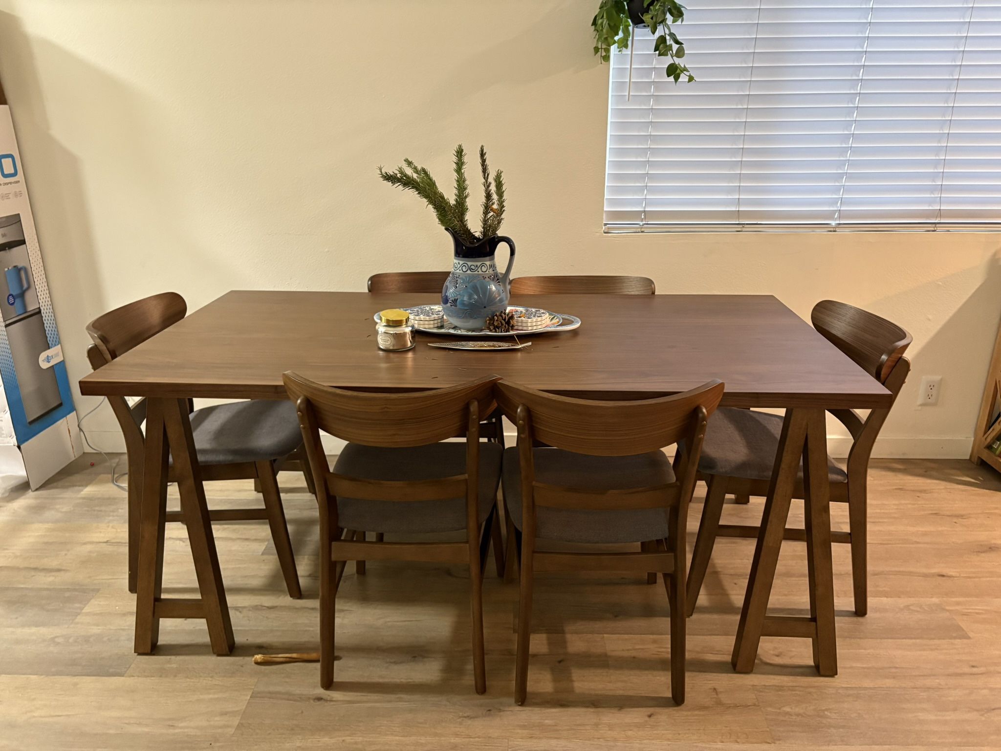 7-Piece Walnut Dining Room Table
