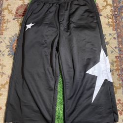 Black star print baggy sweatpants