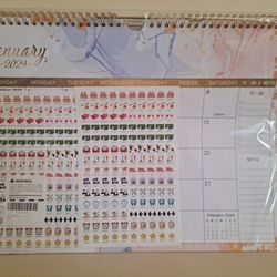 10  - 2024 Calendar With Reminder Stickers