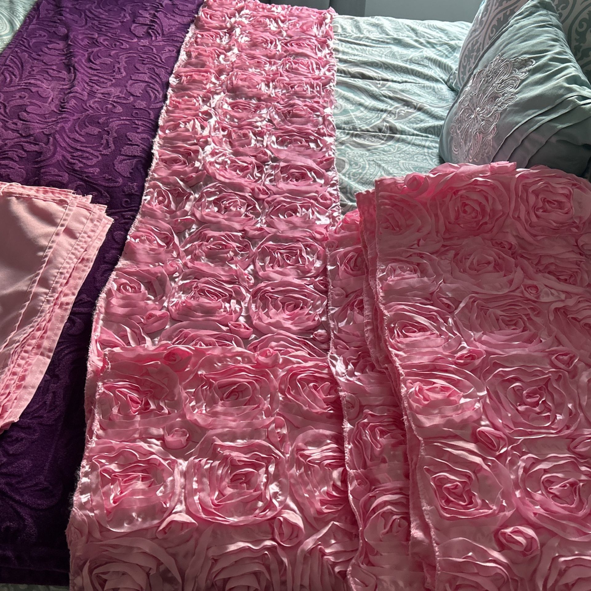 Table Runner And Fabric Napkins For Weddings, Birthdays, Or Sweet 16 Table runner about 9 feet long 4 All Together 
