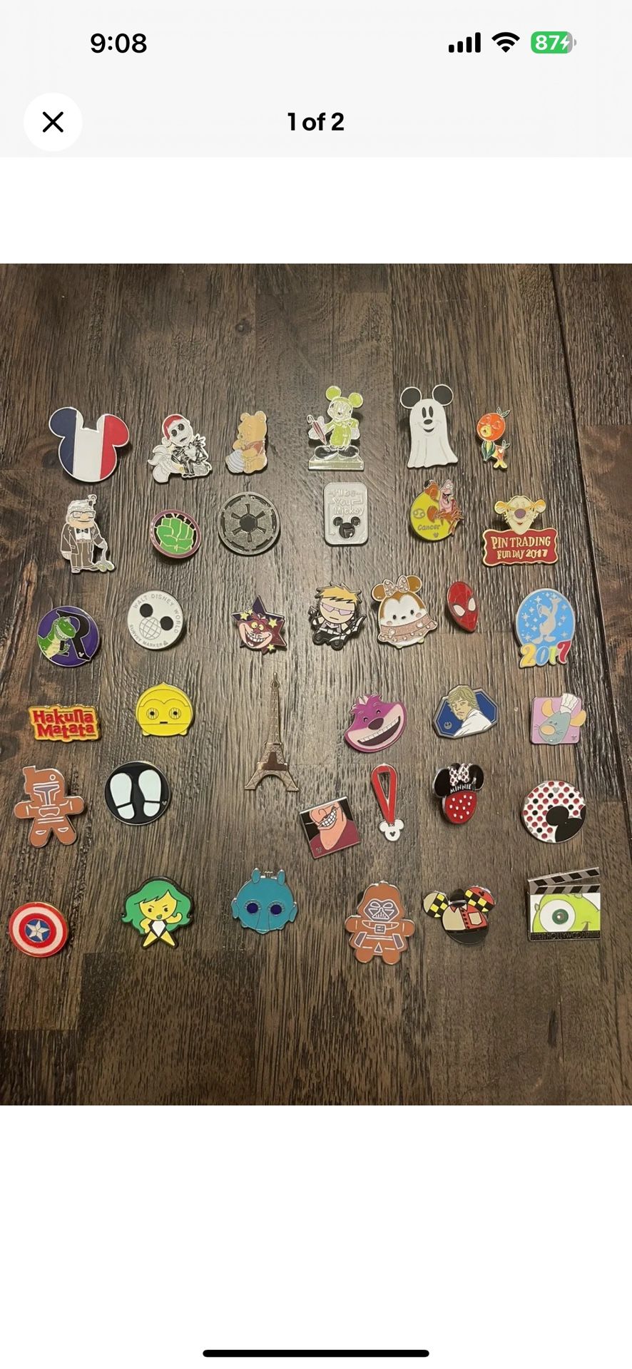 DISNEY PIN TRADING LOT 50,NO DUPLICATES, FREE SHIPPING, 100% TRADABLE