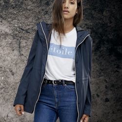 Hunter lightweight rubberised navy rain mac 
