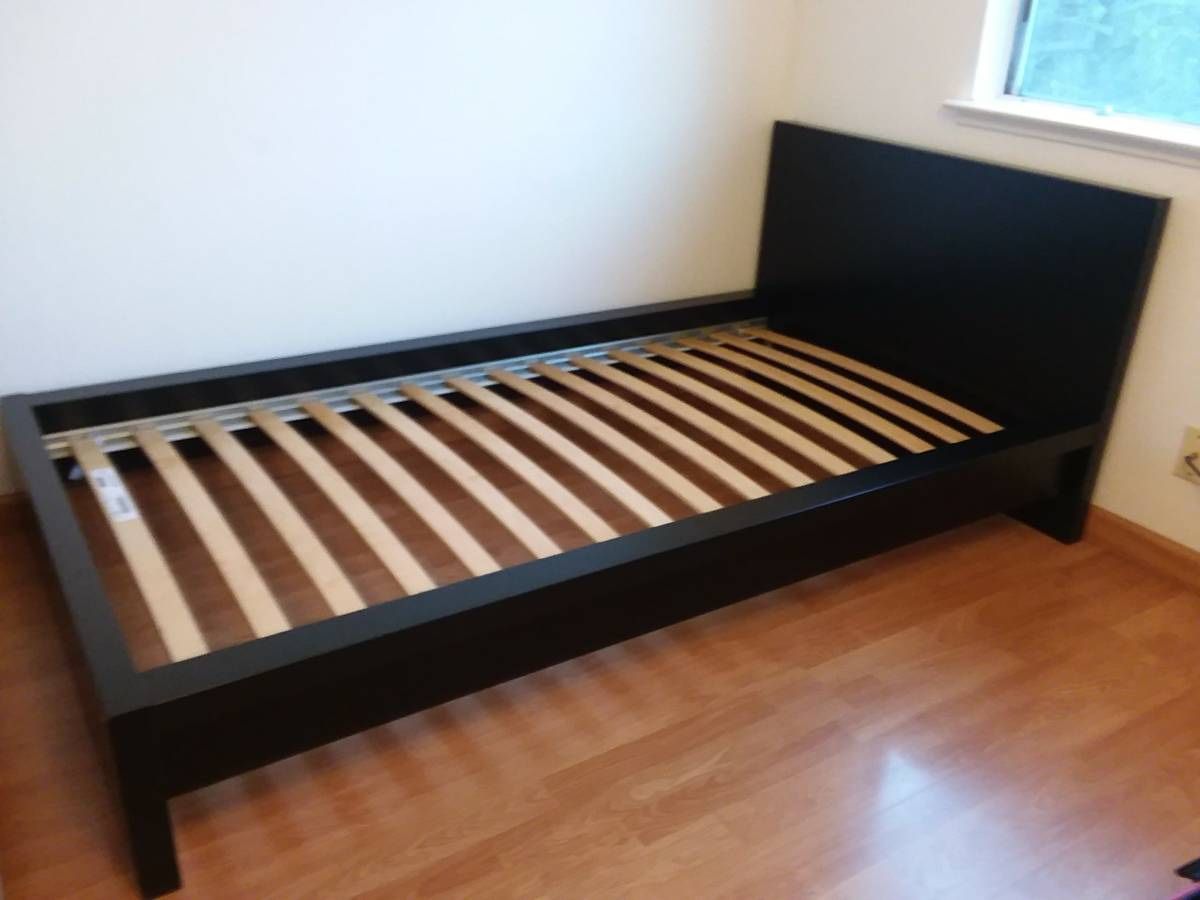 Twin Bed Frame Black , 2 Pcs