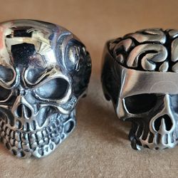 Skull Rings Stainless Steel Size 12 Mens Meet By Sunrise Library 