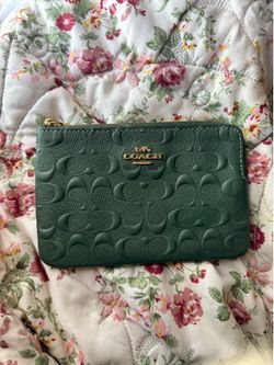 green coach wallet