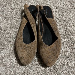 Toms Woman Suede Flats Open Back 