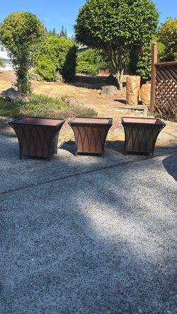 Copper and wrought iron planter