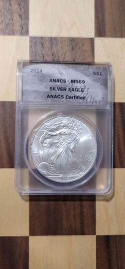 2014 silver Eagle Dollar Graded ms69
