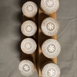 8 New Wood Mandala Knobs / Drawer Pulls