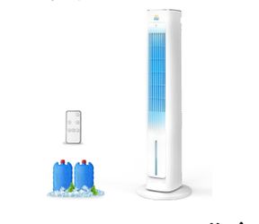 Evaporative Air Cooler, 3-in-1 Cooling Fans that Blow Cold Air With 3L Water Tank, 38'' Tower Fan for Bedroom, Office with 3 Speeds, 12H Timer, Oscill