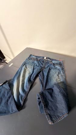 True Religion Made in USA Men’s Jeans Size 44 Distressed Faded Wash Y2K