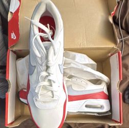 Nike Air Max Men's Low Top Lace-Up Colorblock Sneakers White Red Gray