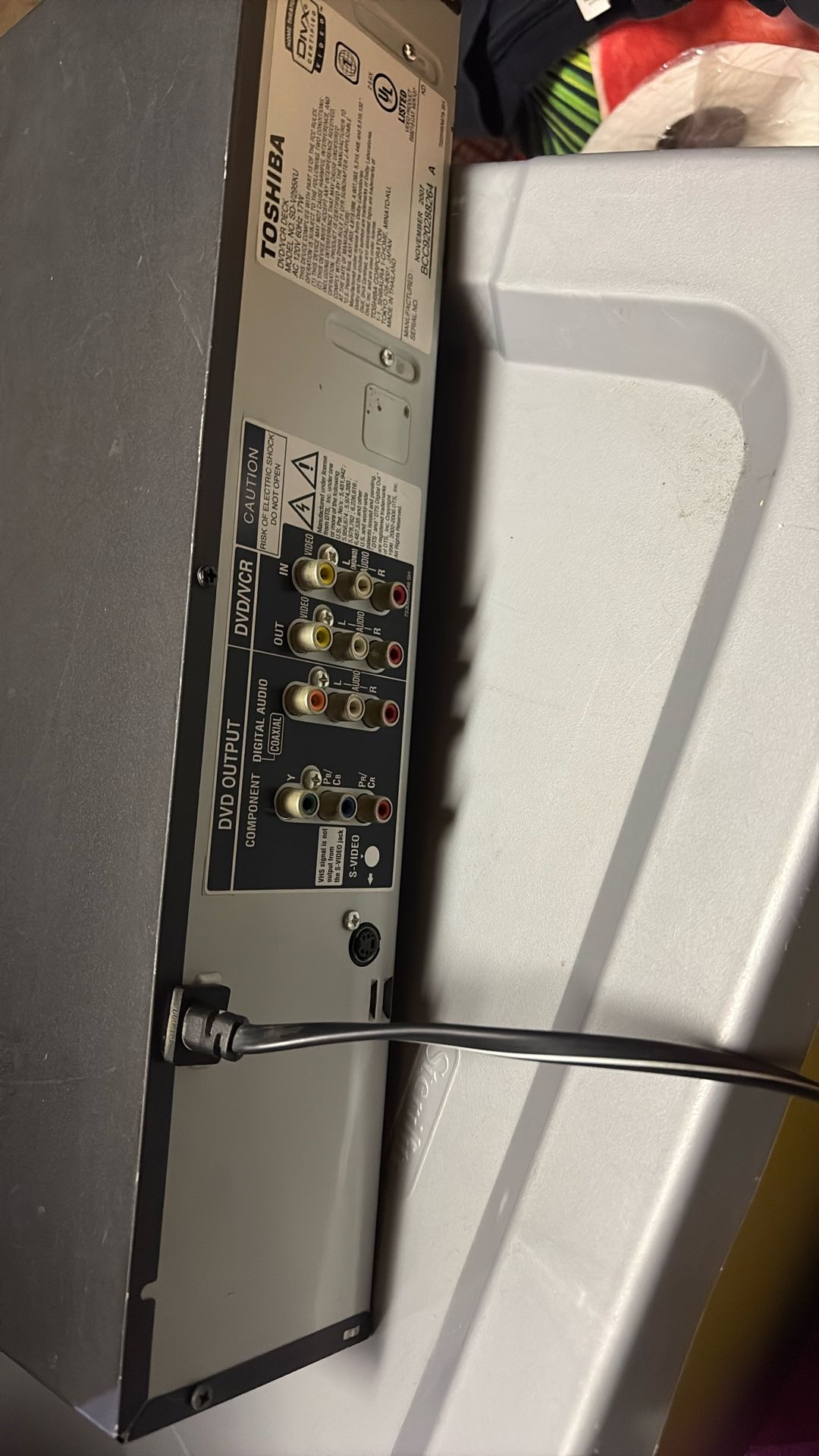 DVD Player And Cassette Recorder Sd-v295
