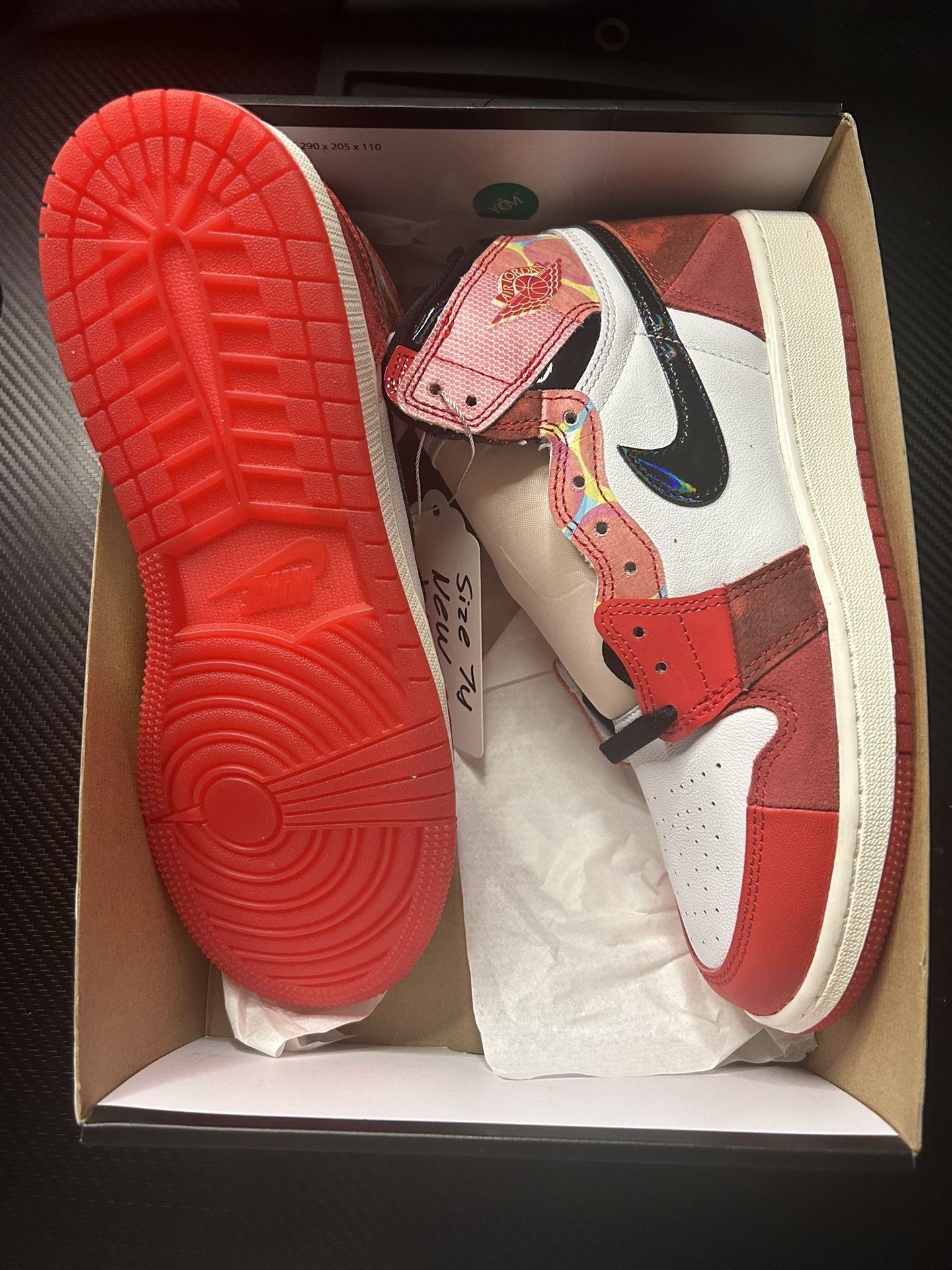 Jordan 1 High Spiderman Size 7y New