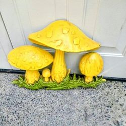 Vintage 1970's Mushroom Wall Decor 