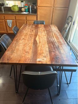 Heavy wood dining table