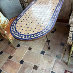 Mosaic Terracotta Antique Table