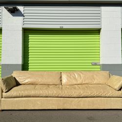 Restoration Hardware Cloud Slope Arm Leather Sofa Couch