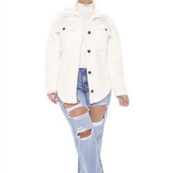 Ivory Sherpa jacket Size L