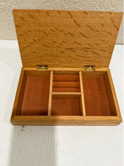 Vintage Wooden Jewelry Box Oak Wood Ring Organizer Trinket Box Keepsake
