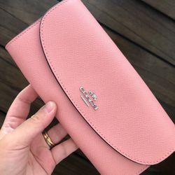Brand 100% New COACH Leather Wallet pink