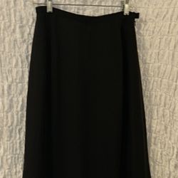 Eddie Bauer: Black Maxi Skirt, Side Zipper, Size: 6
