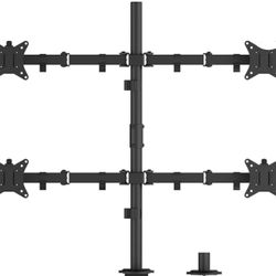 SIIG Articulating Adjustable Quad 4-Monitor Desk Mount (CE-MT0S12-S1) 